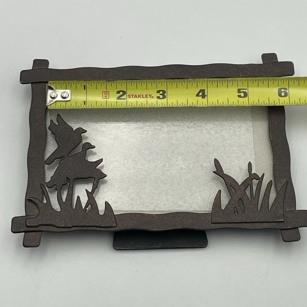Rustic Metal Duck Silhouette 4x6 Picture Frame Lodge Cabin Decor Hunting Country